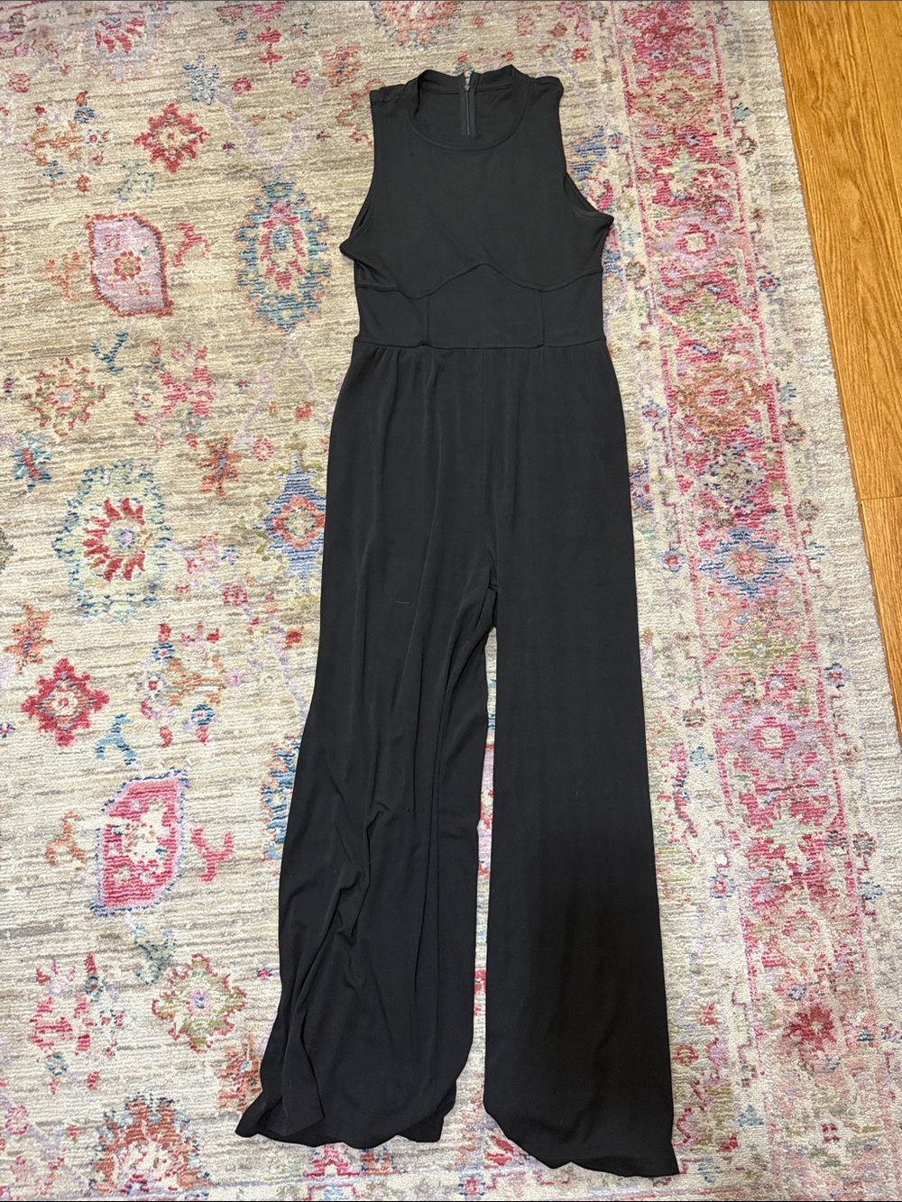 Cider Black Sleeveless Wide-Leg Jumpsuit